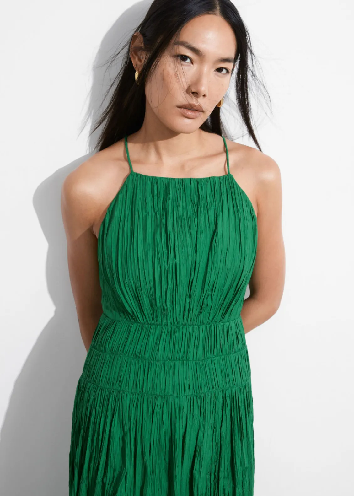 Flash Sale & Other Stories Robe Midi Froncée Sans Manches