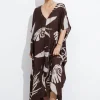 Clearance & Other Stories Robe Midi Imprimée Imprimé brun