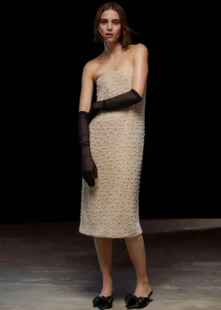 Cheap & Other Stories Robe Midi Ornée De Perles Beige