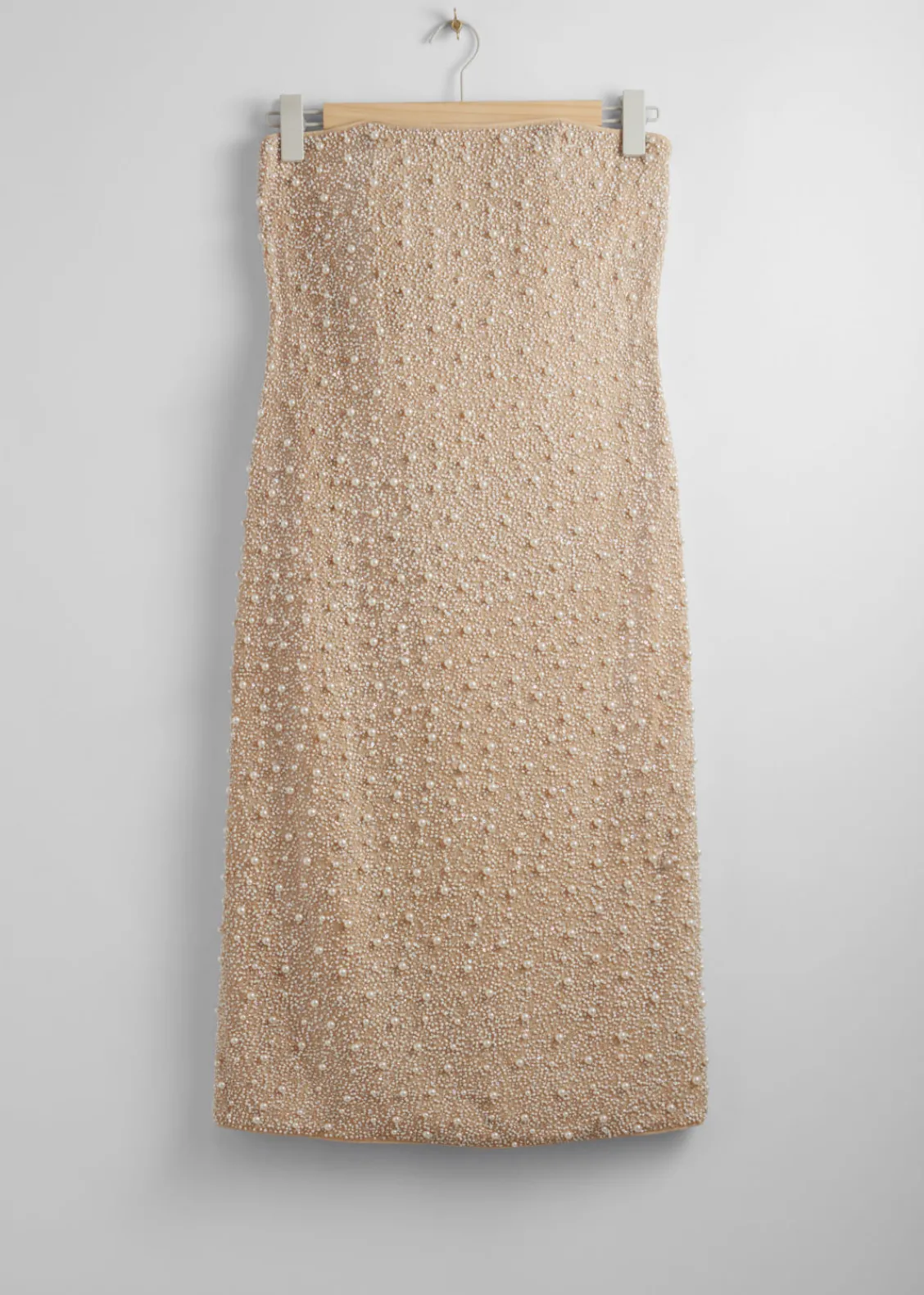 Cheap & Other Stories Robe Midi Ornée De Perles Beige