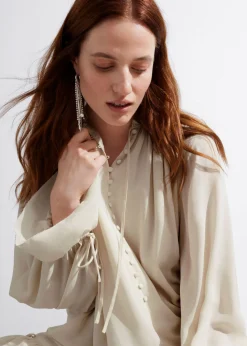 Discount & Other Stories Robe Midi Oversize Transparente Couleur crème