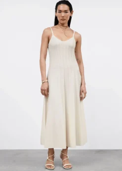 Best Sale & Other Stories Robe Midi Plissée à Bretelles Couleur crème