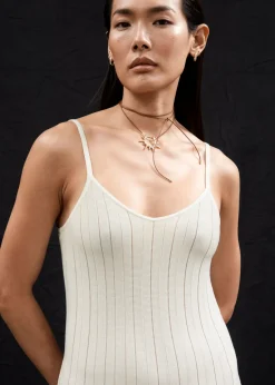 Best Sale & Other Stories Robe Midi Plissée à Bretelles Couleur crème