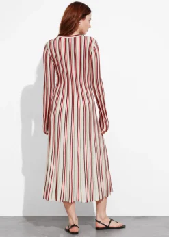 Sale & Other Stories Robe Midi Rayée Rayures rouges