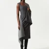Cheap & Other Stories Robe Midi Sans Manches En Laine Gris