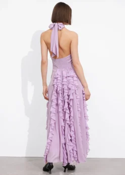 Best & Other Stories Robe Midi Volantée à Dos Nu Lilas