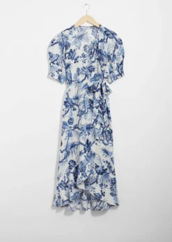 Shop & Other Stories Robe Portefeuille Midi En Lin