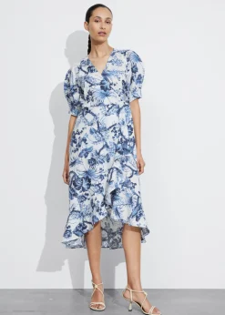 Shop & Other Stories Robe Portefeuille Midi En Lin