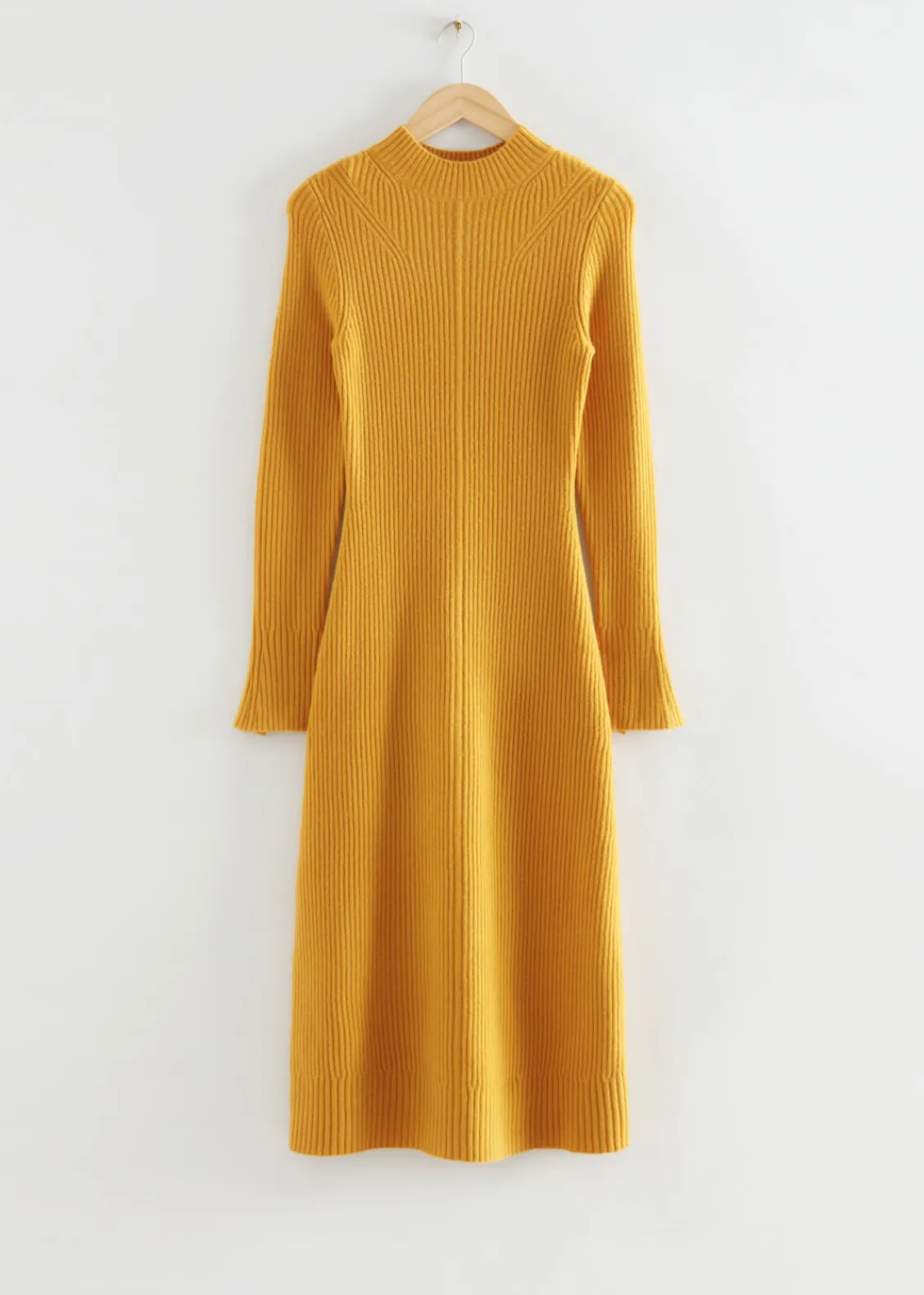 Fashion & Other Stories Robe Trapèze Ajustée En Laine Jaune