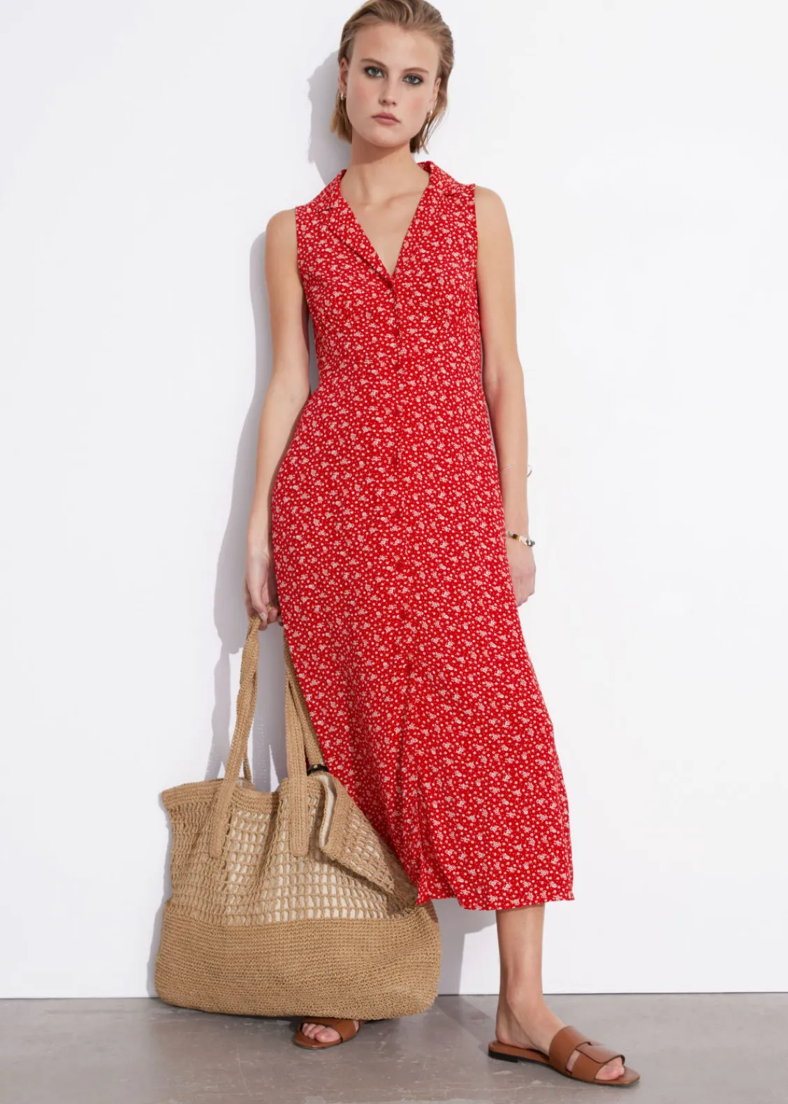 Store & Other Stories Robe-chemise Midi à Col