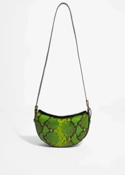 New & Other Stories Sac Porté épaule En Cuir Effet Serpent Vert
