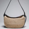 Store & Other Stories Sac Porté épaule En Paille à Finitions En Cuir Beige