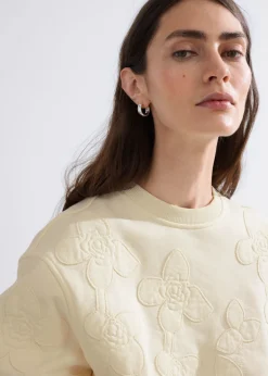Sale & Other Stories Sweat Fleuri En Jacquard Blanc