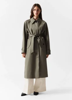 Sale & Other Stories Trench-coat à Boutonnage Simple Kaki