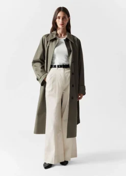 Sale & Other Stories Trench-coat à Boutonnage Simple Kaki