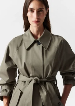 Sale & Other Stories Trench-coat à Boutonnage Simple Kaki