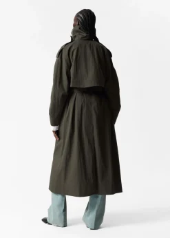 Shop & Other Stories Trench-coat à Col Montant Vert
