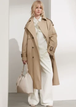 Discount & Other Stories Trench-coat Avec Ceinture à Boucle Beige