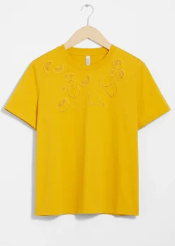 Best Sale & Other Stories T-shirt Brodé Avec Citrons Jaune