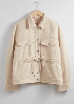 New & Other Stories Veste à Cordon De Serrage En Tweed Beige