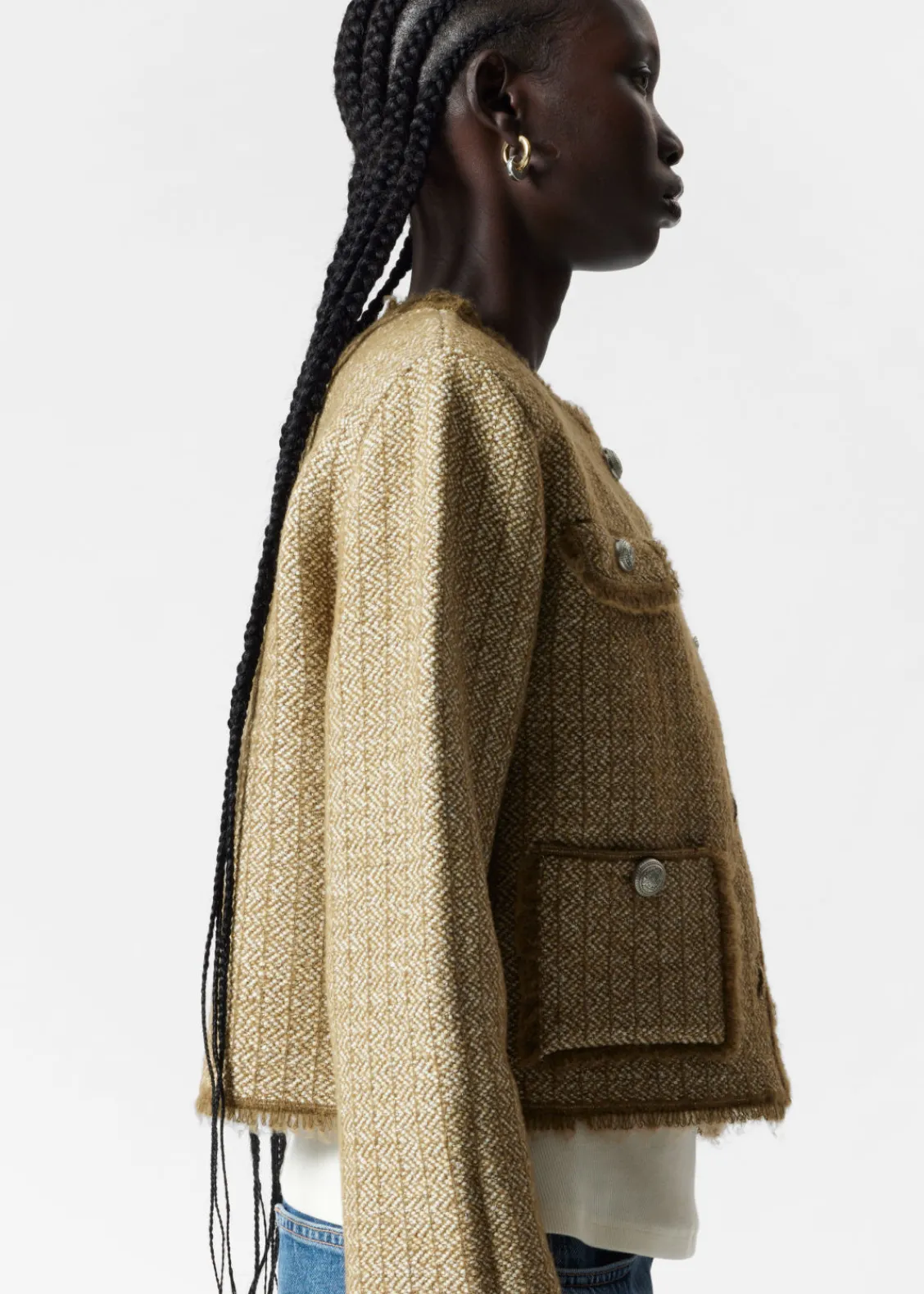 Hot & Other Stories Veste Boutonnée En Tweed Tweed beige