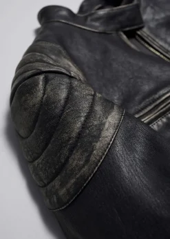 Outlet & Other Stories Veste En Cuir Surpiquée Noir
