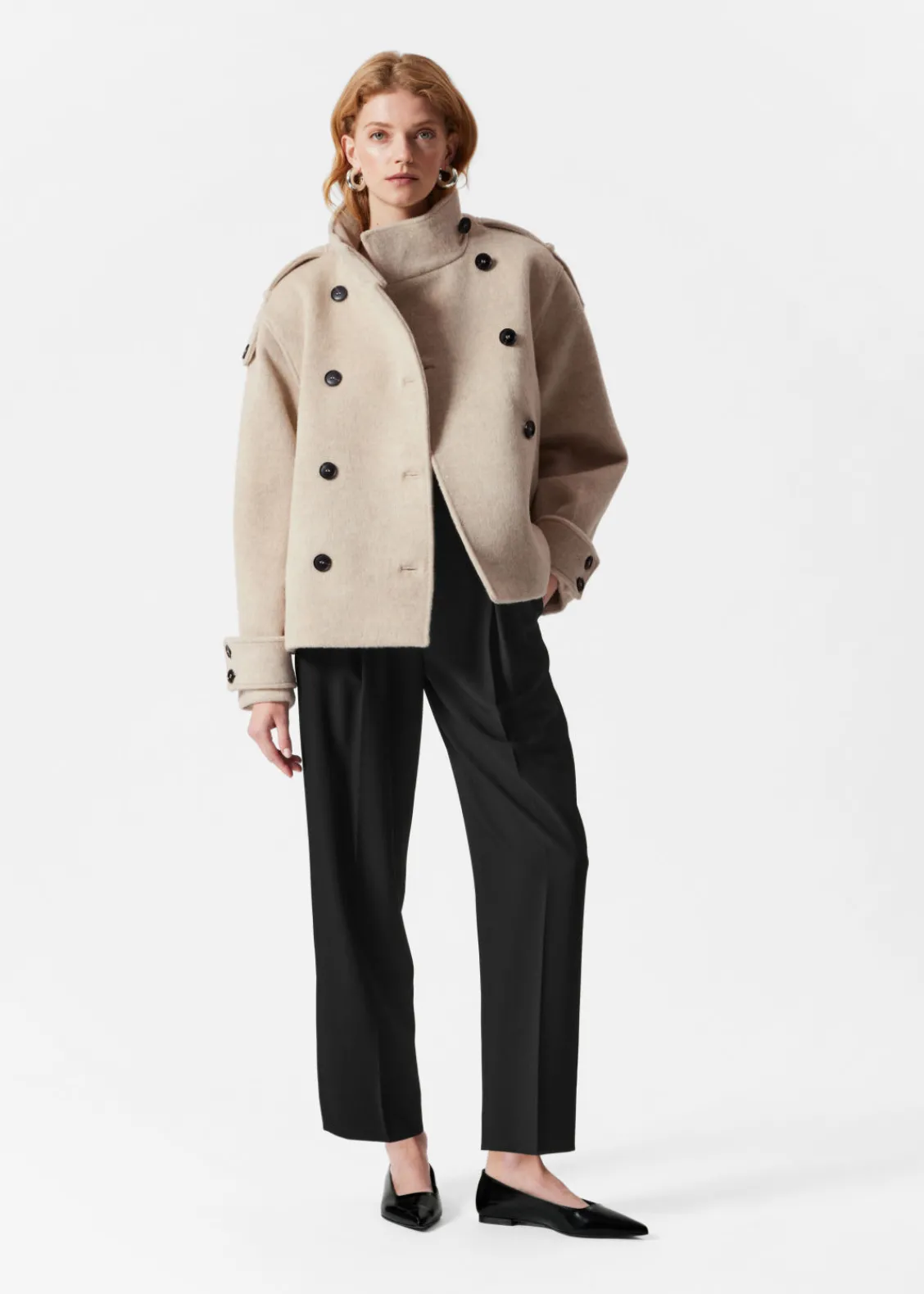 Outlet & Other Stories Veste En Laine à Double Boutonnage Beige clair