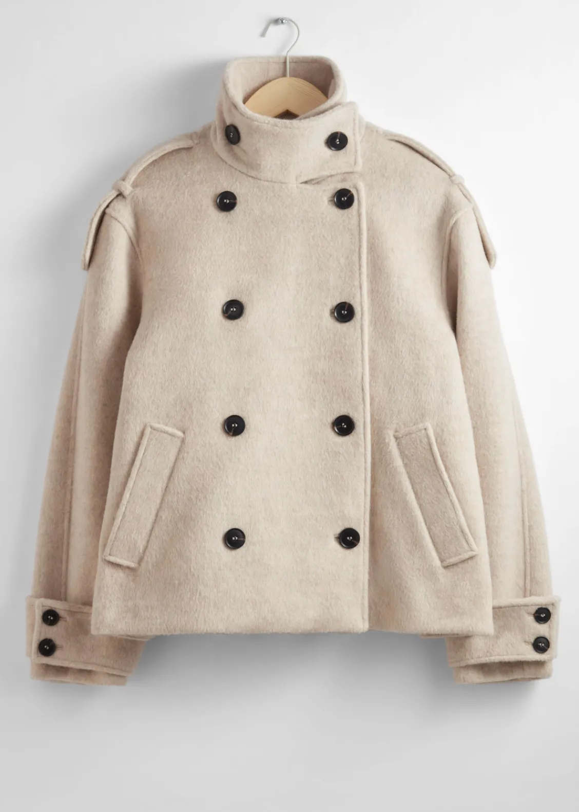 Outlet & Other Stories Veste En Laine à Double Boutonnage Beige clair