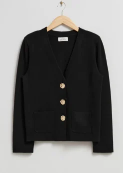 Online & Other Stories Veste En Maille à Boutons Dorés Noir