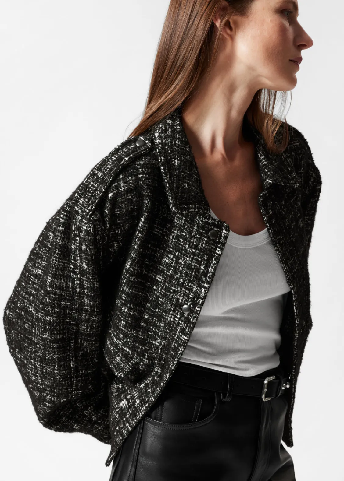Store & Other Stories Veste En Tweed Tweed noir