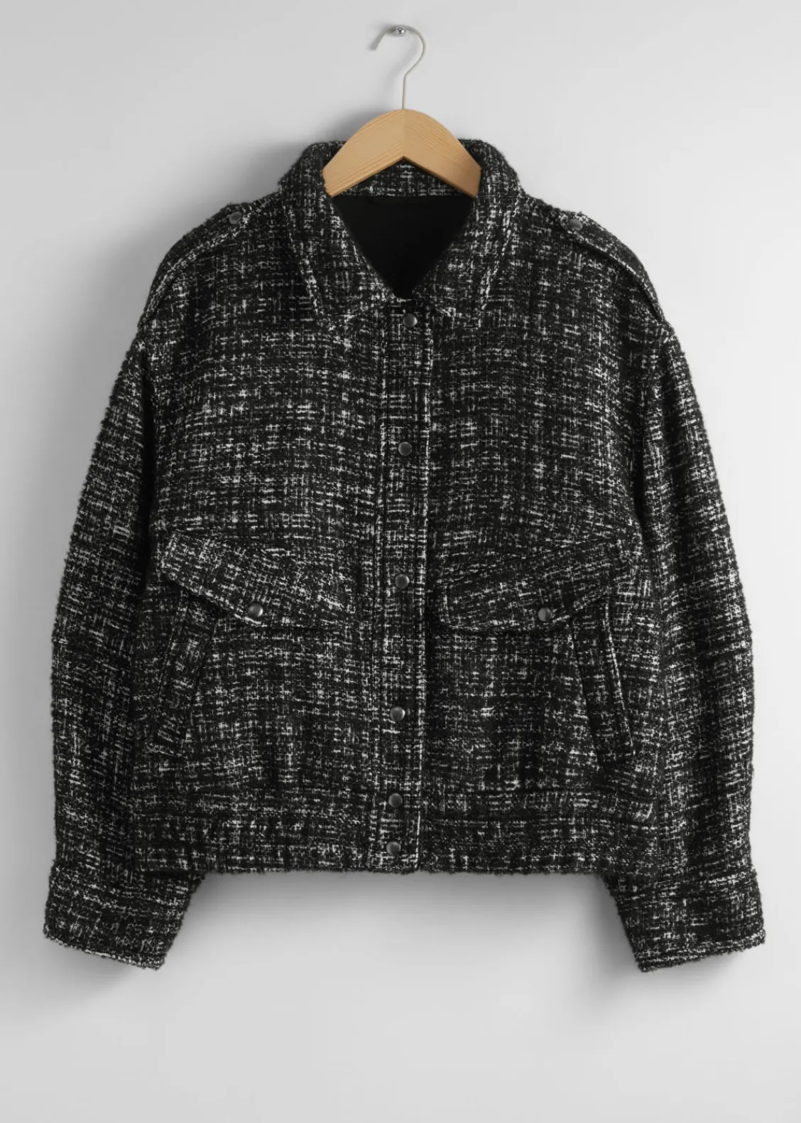 Store & Other Stories Veste En Tweed Tweed noir