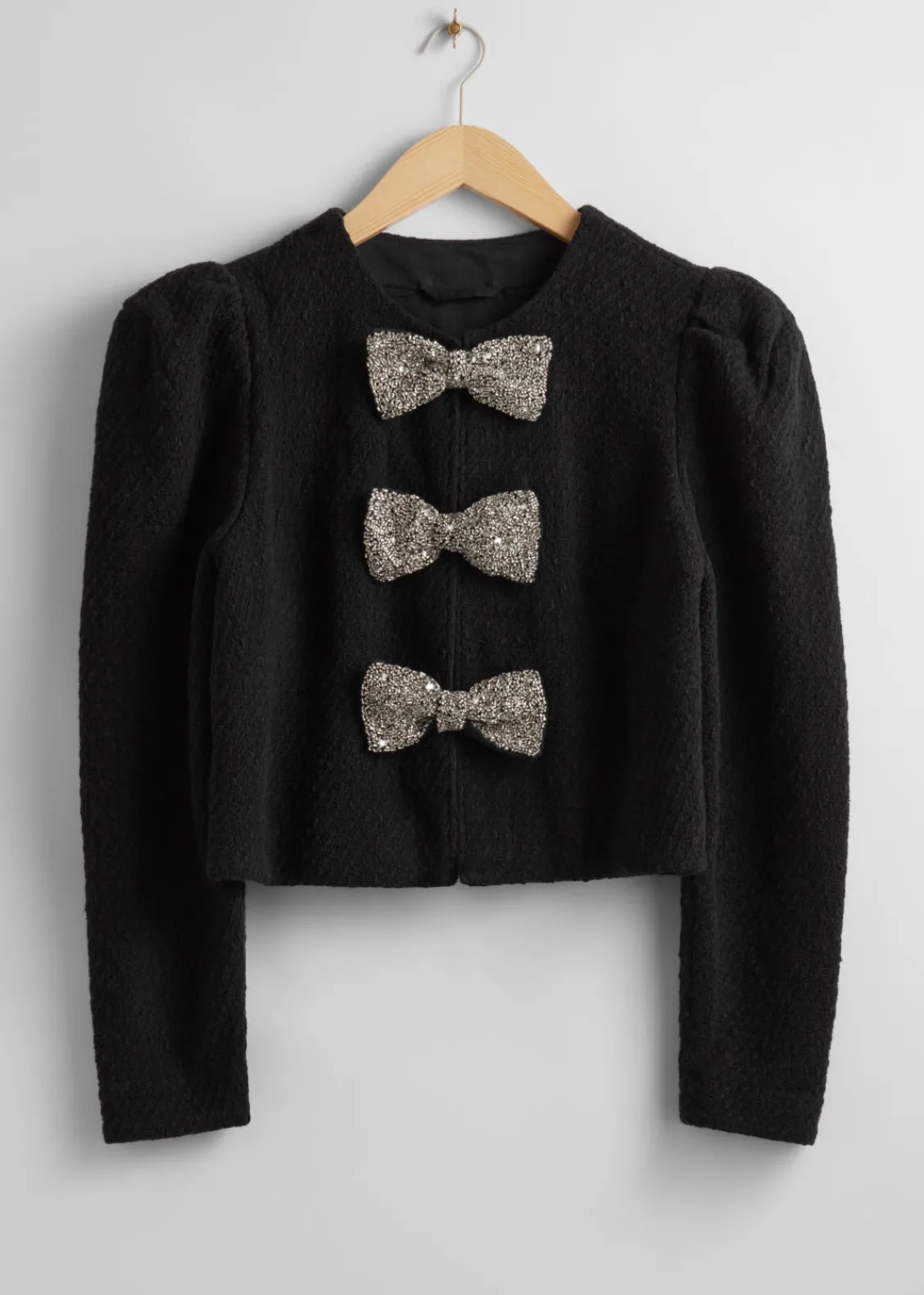 Hot & Other Stories Veste En Tweed à Nœuds étincelants Noir