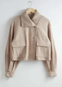 Best & Other Stories Veste Motard En Jacquard Tissé Beige