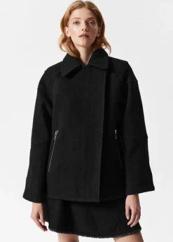 Clearance & Other Stories Veste Motard En Laine Noir