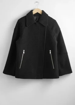 Clearance & Other Stories Veste Motard En Laine Noir