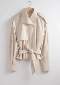 New & Other Stories Veste Oversize Ceinturée Beige