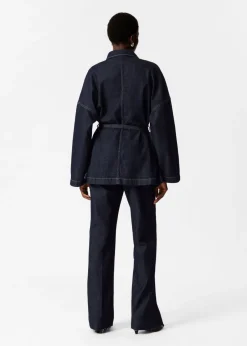 Store & Other Stories Veste Oversize En Jean à Ceinture Bleu