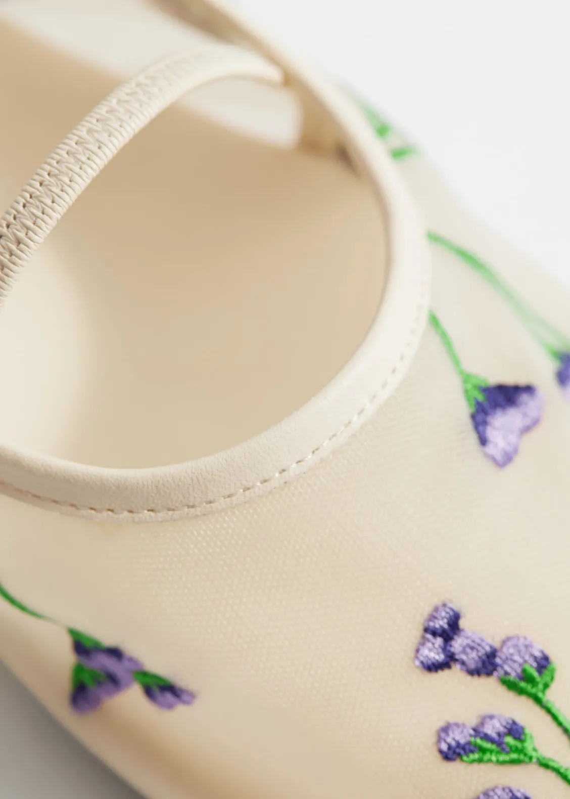 Best Sale & Other Stories Ballerines Brodées De Fleurs Blanc poussiéreux