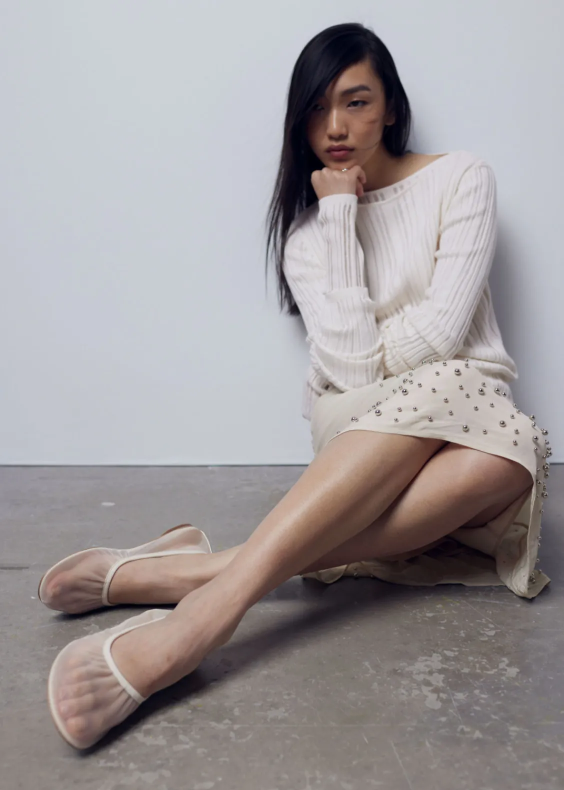 Best Sale & Other Stories Ballerines En Mesh à Bordures En Cuir