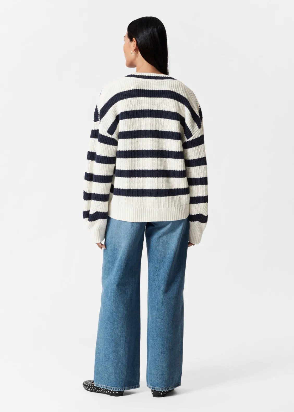 Online & Other Stories Cardigan En Maille Rayée Bleu marine/Blanc