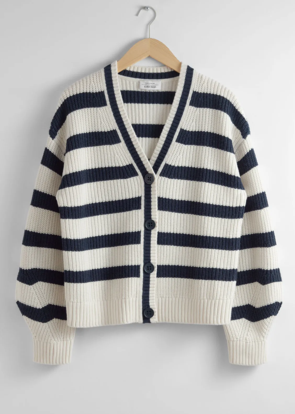 Online & Other Stories Cardigan En Maille Rayée Bleu marine/Blanc