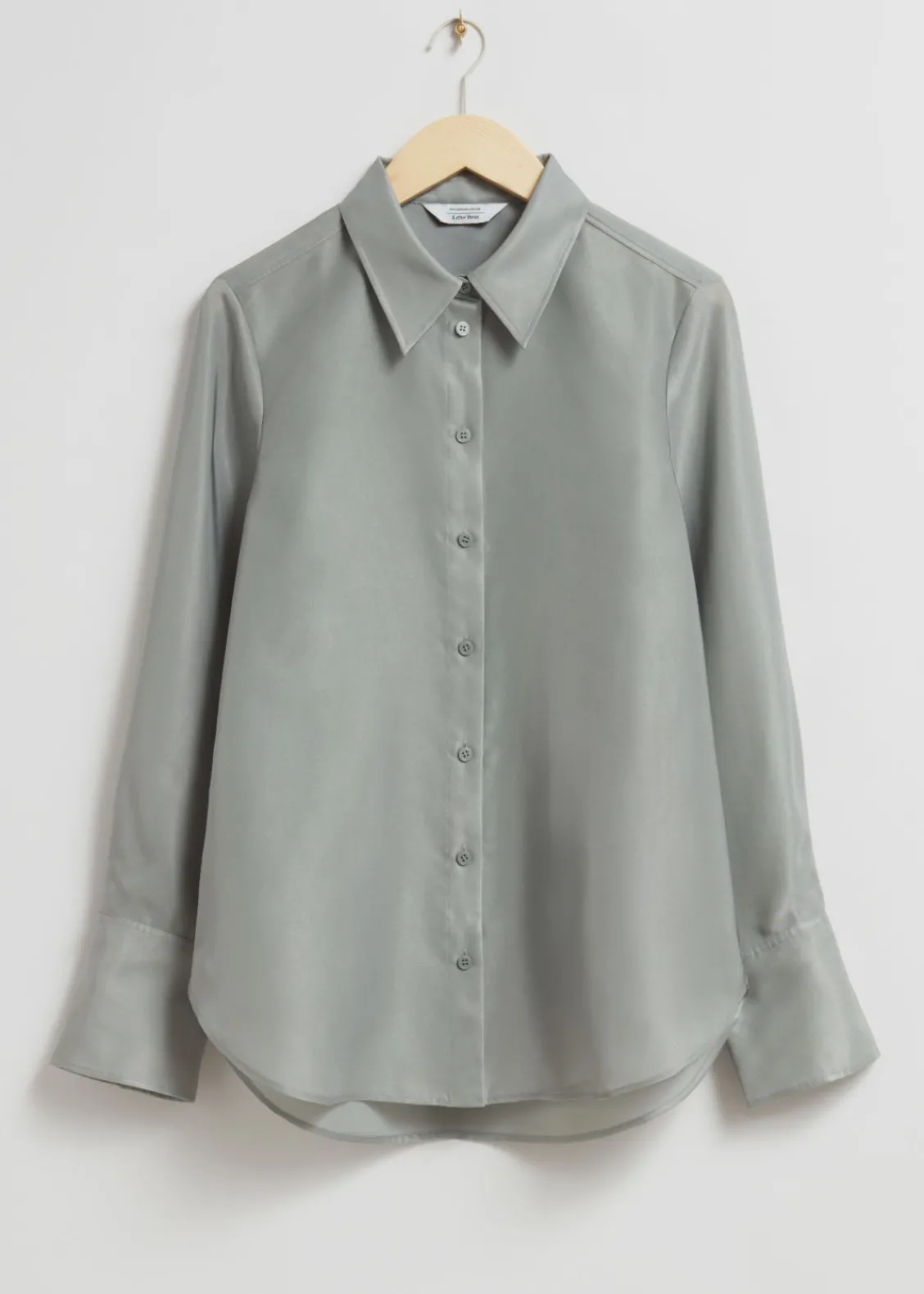Best Sale & Other Stories Chemise Transparente à Coupe Regular Gris poudré