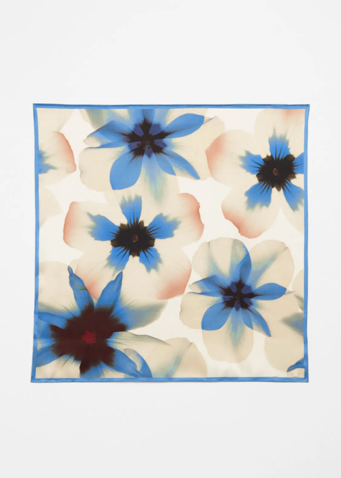 Discount & Other Stories Foulard En Soie Florale Bleu poudré