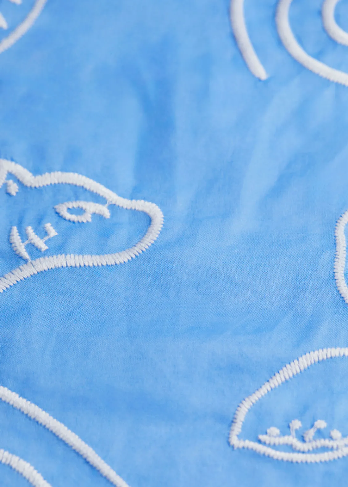 Cheap & Other Stories Foulard En Voile De Coton Brodé Bleu clair