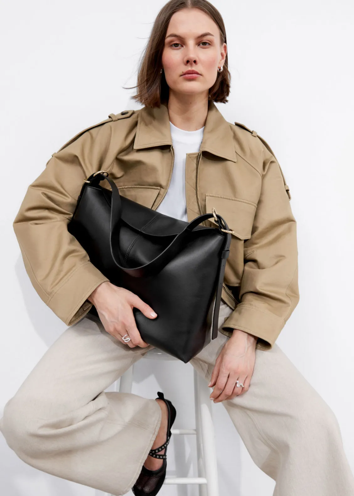 Sale & Other Stories Grand Sac Porté épaule En Cuir