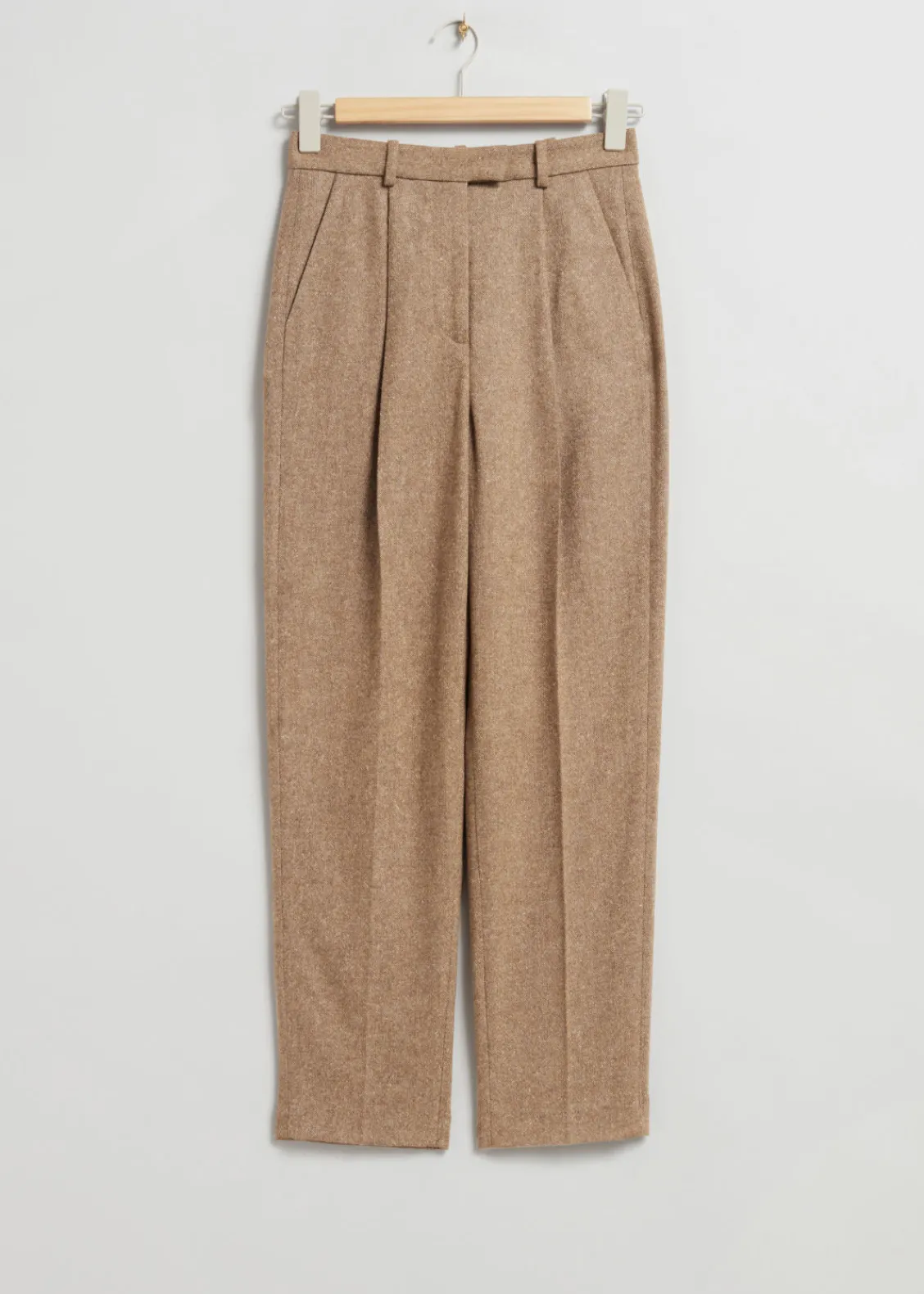 Best Sale & Other Stories Pantalon Fuselé En Tweed Carreaux beiges