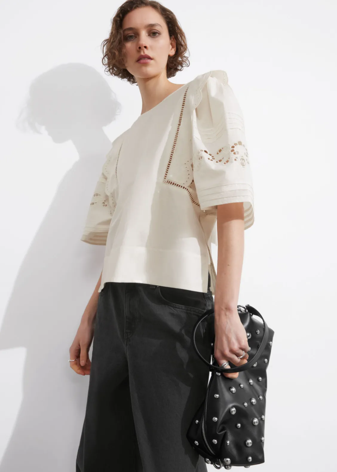 Clearance & Other Stories Pochette Cloutée En Cuir Noir