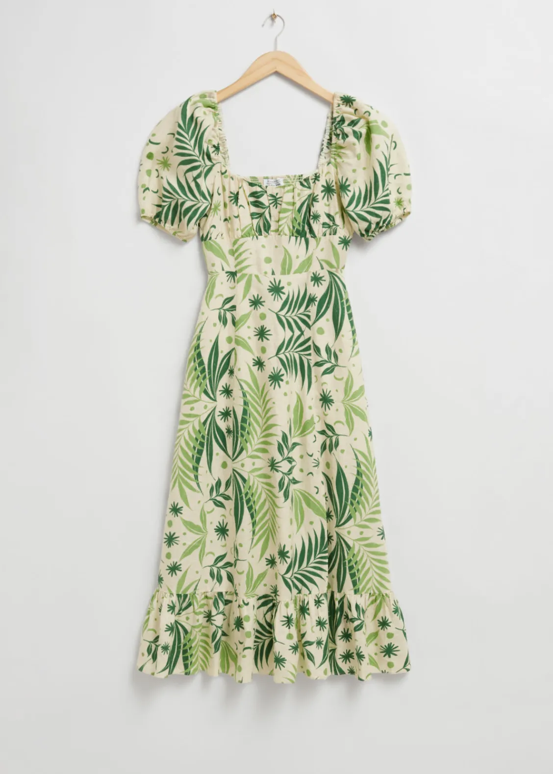 Online & Other Stories Robe Midi En Lin Et à Manches Bouffantes
