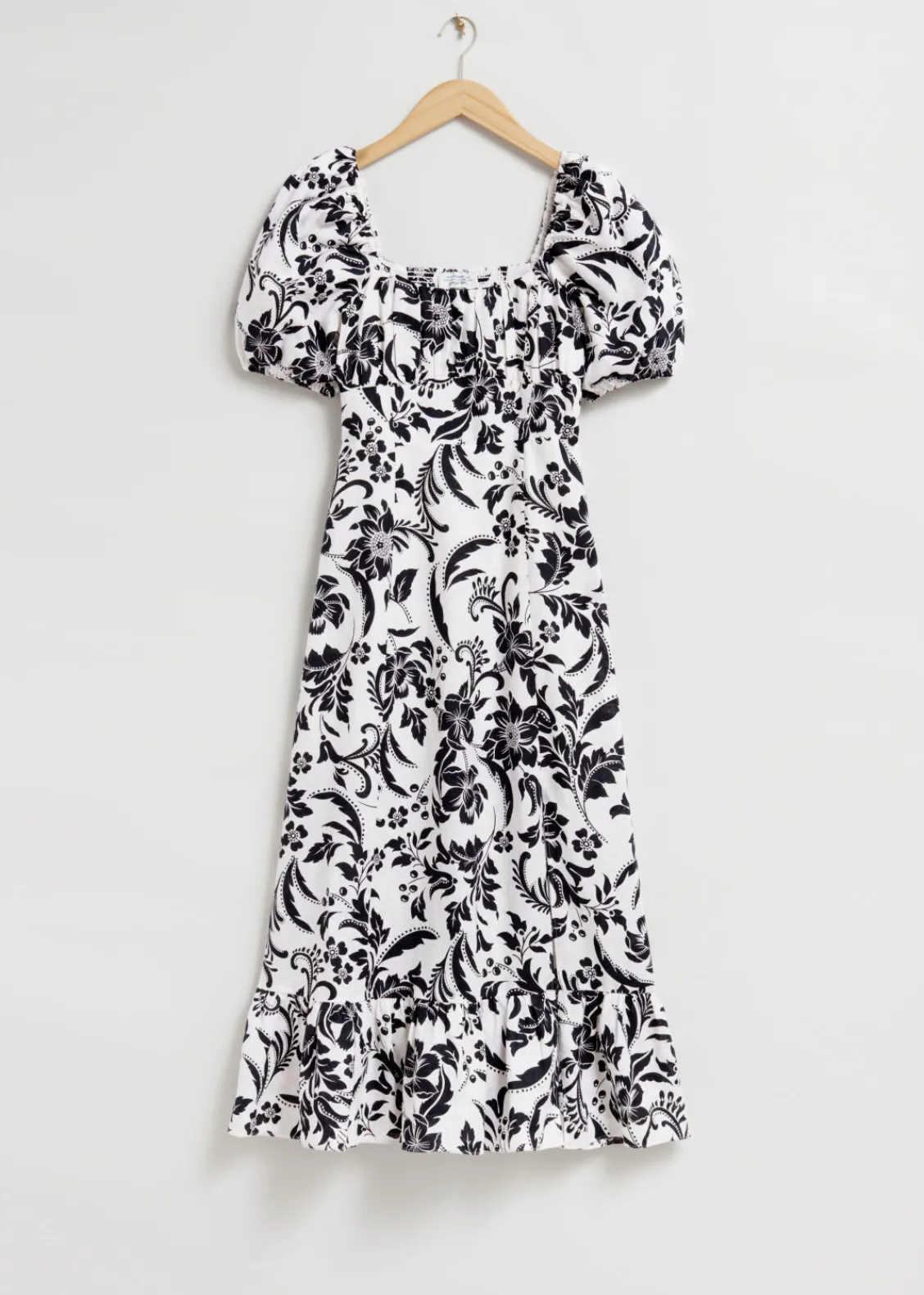 Online & Other Stories Robe Midi En Lin Et à Manches Bouffantes