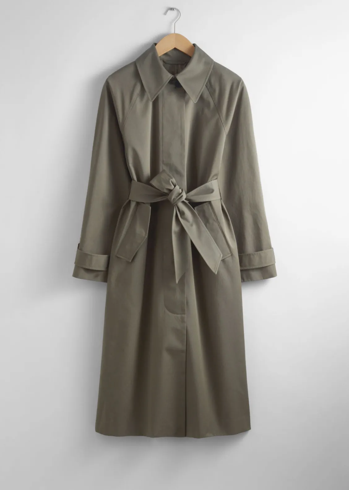 Sale & Other Stories Trench-coat à Boutonnage Simple Kaki